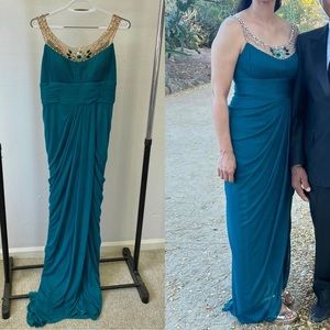 ADRIANNA PAPELL COLLECTION BEADED FORMAL GOWN LONG DRESS